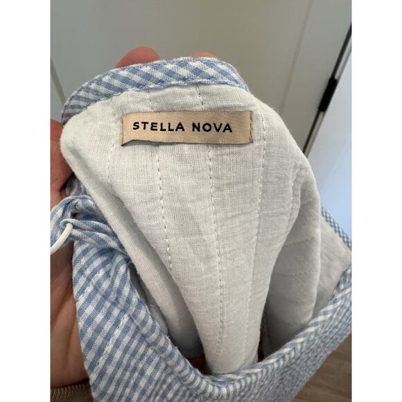 Stella Nova Lillibeth Gingham Scallop Layered Dress Midi 40 Large Anthropologie - Picture 8 of 8